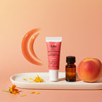 A dewy, natural makeup look using Kalee Beauty Peach 2-in-1 Lip Oil & Cheek Tint on lips and cheeks.